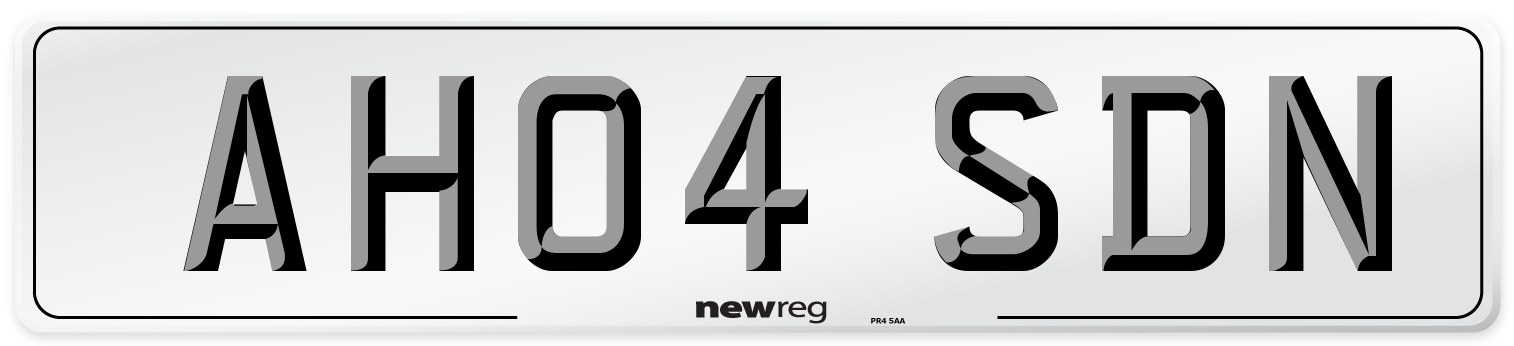 AH04 SDN Number Plate from New Reg
